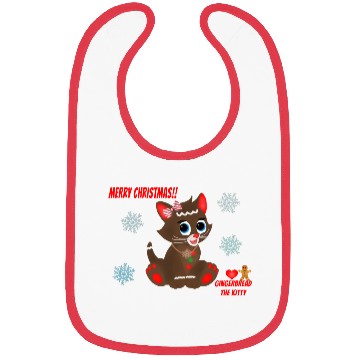 Discover "Gingerbread" the Kitty (Snowflake Snuggliezz) Bibs
