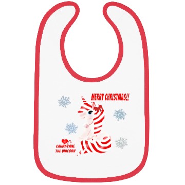 Discover "Candy Cane the Unicorn" (Snowflake Snuggliezz) Bibs