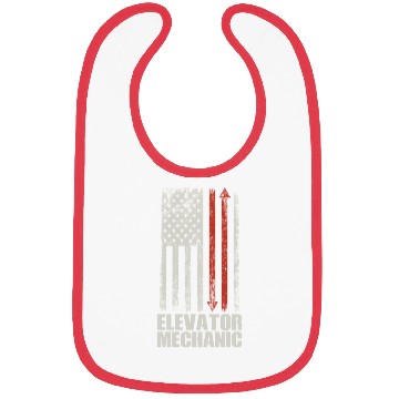 Discover Elevator Mechanic Maintenance USA Flag Technician Bibs