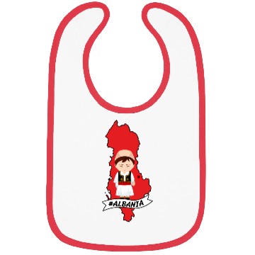 Discover Albania Flag Map (Boy) Bibs