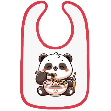 Discover Cute Panda Eats Ramen Noodles Pandas Ramen Bibs