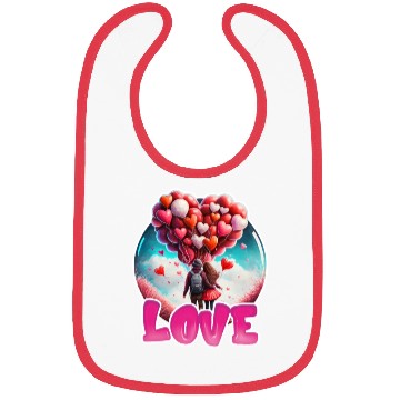 Discover Retro Cute Couples with Heart Balloons Bibs