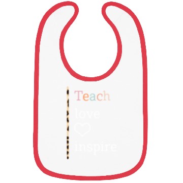Discover Teacher Bibs, Teach Love Inspire Leopard Pocket