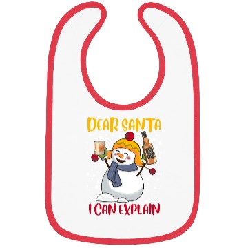 Discover Snowman Dear Santa I can Explain Funny Bibs