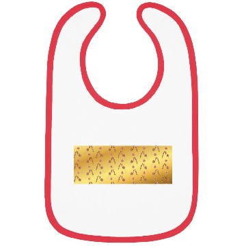 Discover Christmas candy canes on a golden imitation backgr Bibs