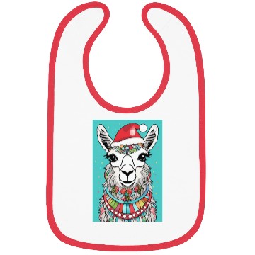 Discover Cute llama with Christmas Hat D83C DF85 Bibs