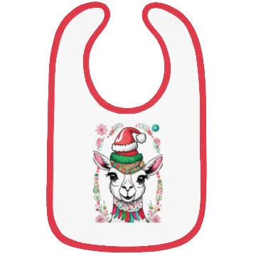 Discover Funny cute llama Christmas lama Bibs