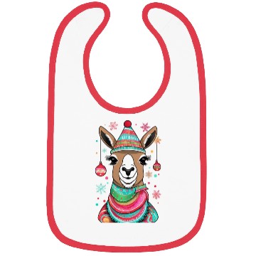 Discover Cute LLama llama with christmas style Bibs