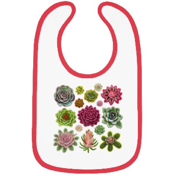 Discover Whimsical Fake Embroidered Succulents Design Bibs