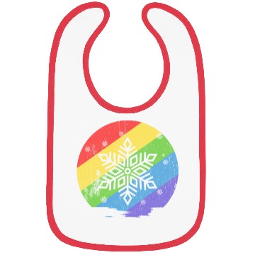 Discover Christmas snowflake rainbow Bibs