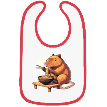 Discover Cute Capybara Eats Ramen Noodles Capybara Ramen Bibs
