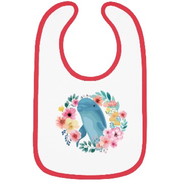 Discover Dolphin Flower Floral Bibs