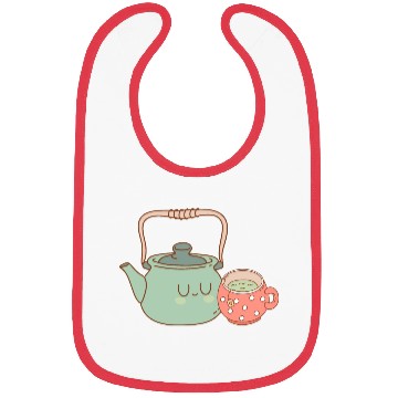 Discover Tea Kettle and Cup of Green Tea Bibs