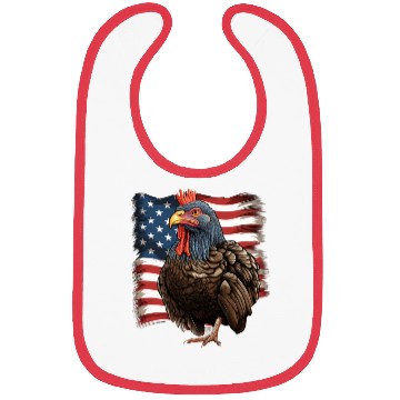 Discover Funny thanksgiving turkey with USA flag Bibs