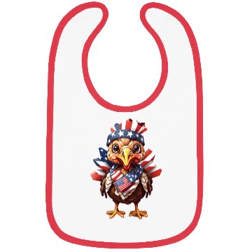 Discover Feathered Patriot: Turkey in Stars & Stripes Bibs