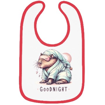 Discover Sleepy Capybara in Comfy Pajamas Bibs