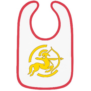 Discover Zodiac Sagittarius Arc Icon Minimalistic Gold Bibs