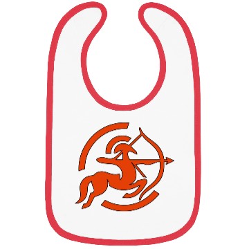 Discover Zodiac Sagittarius Arc Icon Minimalistic In Red Bibs