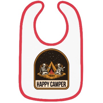 Discover Happy Camper Skeleton Campfire Tent Bibs