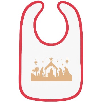 Discover Nativity Scene with Mary Joseph Baby Jesus Bibs