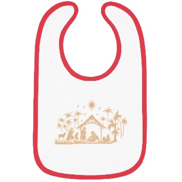 Discover Nativity Scene with Mary Joseph Baby Jesus Bibs