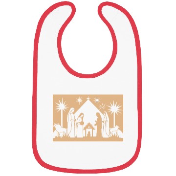 Discover Nativity Scene with Mary Joseph Baby Jesus Bibs