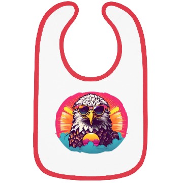 Discover Retro Neon eagle - Retro sunset Bibs