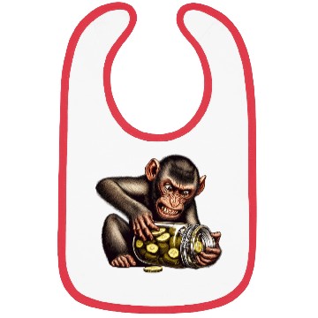 Discover Angry monkey with cucumber jar Bibs