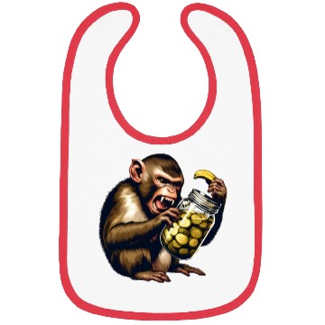 Discover Angry monkey with cucumber jar Bibs