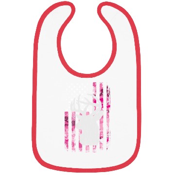 Discover Deer Hunting Camo Pink Camouflage American Flag Bibs