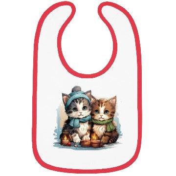 Discover chubby kittens in Christmas stockings hanging Bibs