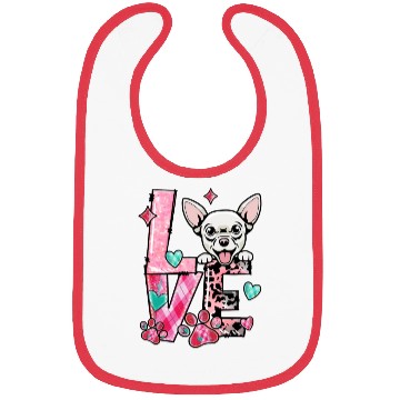 Discover Chihauhau Dog I Love My Dog Valentines Day Bibs