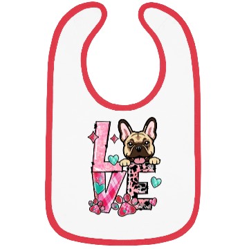 Discover Frenchie Dog I Love My Dog Valentines Day Bibs