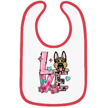 Discover German Shepherd Dog I Love My Dog Valentines Day Bibs