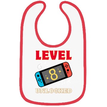 Discover LEVEL 8 UNLOCKED Gamer 8th Birthday Gaming Gift Bibs