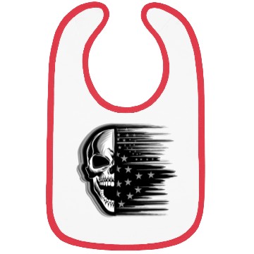 Discover Skull on US Flag Bibs