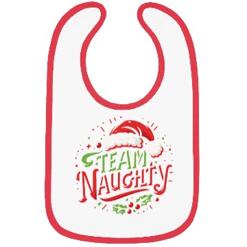 Discover Team Naughty Funny Christmas Bibs