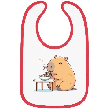 Discover Cute Capybara Eats Ramen Noodles Capybara Ramen Bibs