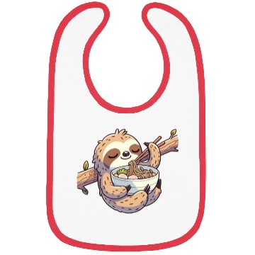 Discover Cute Sloth Eats Ramen Noodles Sloths Ramen Bibs