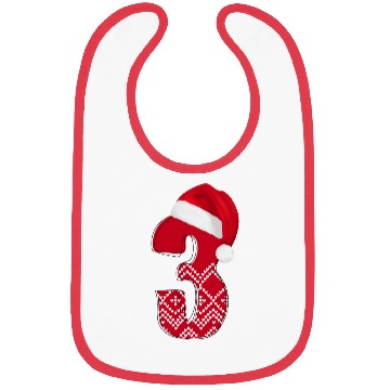 Discover Third Christmas Time - 3 Years - Number Three Bibs