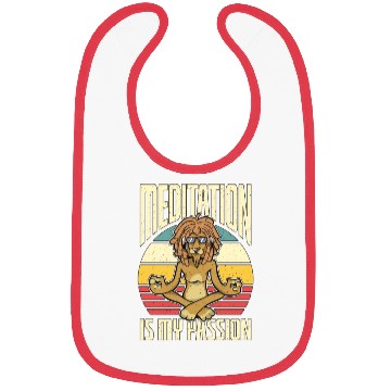 Discover Meditation Is My Passion Exercise Yoga Lion Lover Bibs