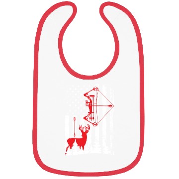 Discover Patriotic Bow Hunting Deer Hunter Flag American Bibs