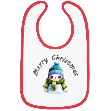 Discover Merry Christmas cute snowman Bibs