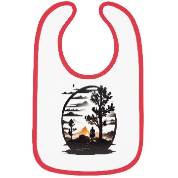 Discover Lone Cowboy Amidst the Fiery Frontier Bibs