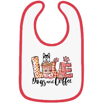 Discover Husky Dog Coffee Lover Dog Mom Valentines Day Bibs