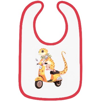 Discover Leopard Gecko on Scooter Funny Lizard Biker Moped Bibs