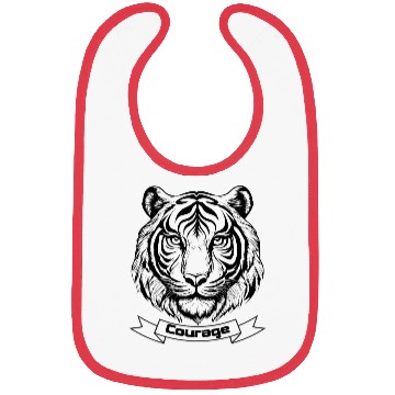 Discover The tiger courage Bibs
