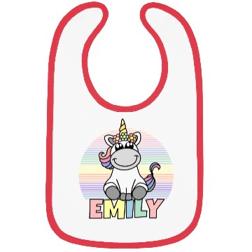 Discover Emily Name Unicorn Bibs