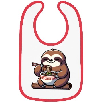 Discover Cute Sloth Eats Ramen Noodles Sloths Ramen Bibs