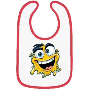 Discover Yellow cartoon blot smiles happily Bibs
